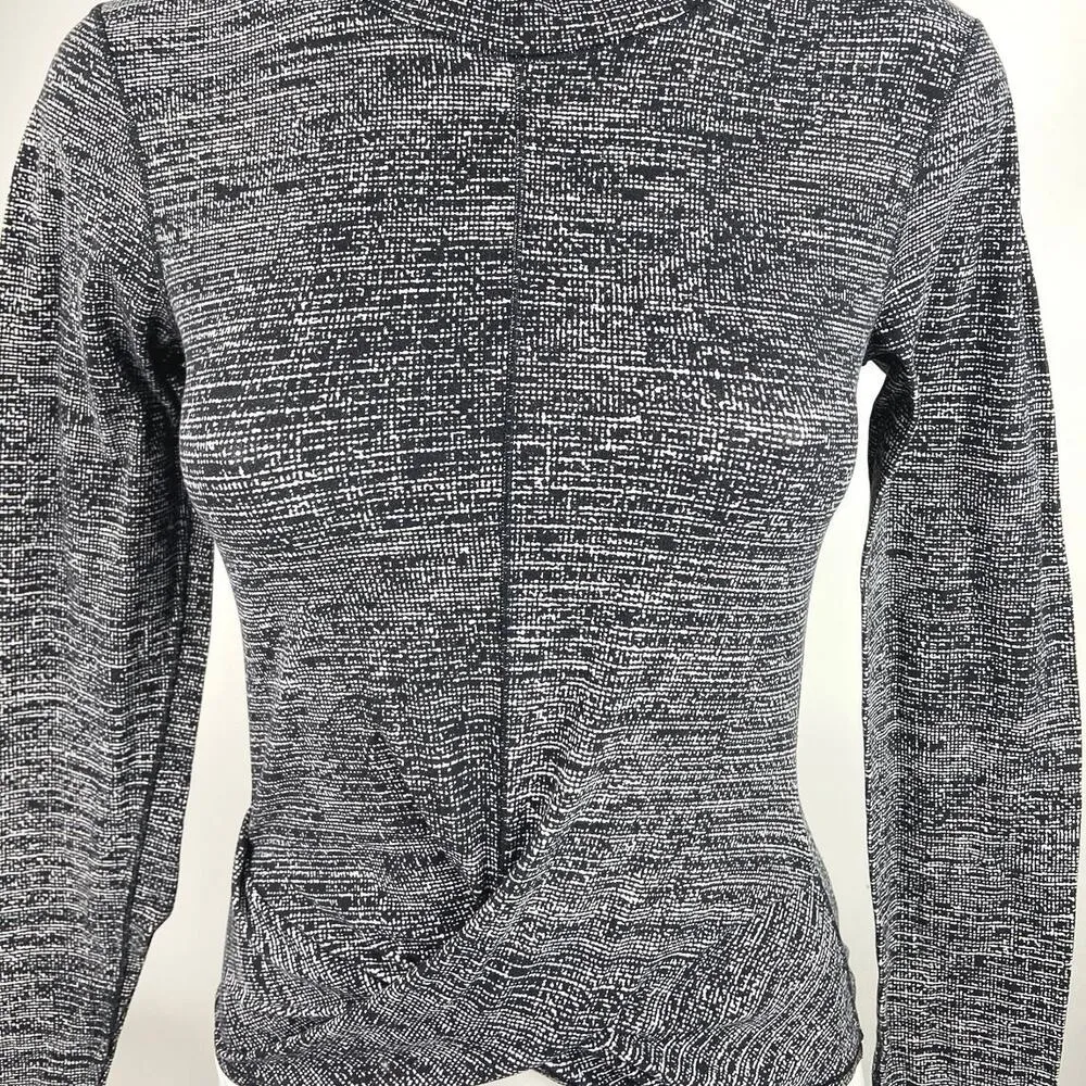 Lululemon Gray Melodic Movement Long Sleeve Turtleneck Yoga Activewear Top Sz 4 - Image 3