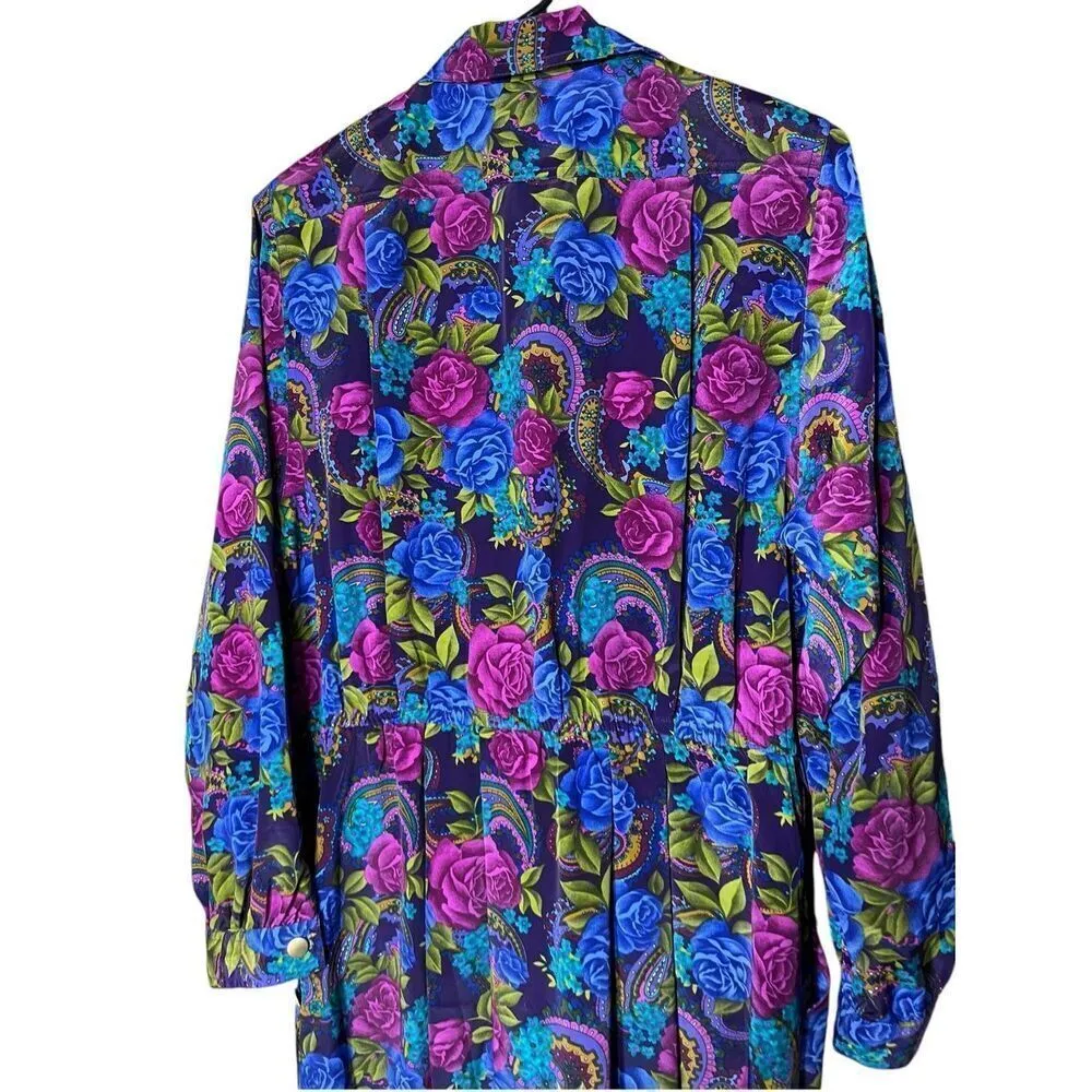 Vintage‎ Classics By Leslie Fay 80s Floral Paisley Print Dress Size 14 petite - Image 7