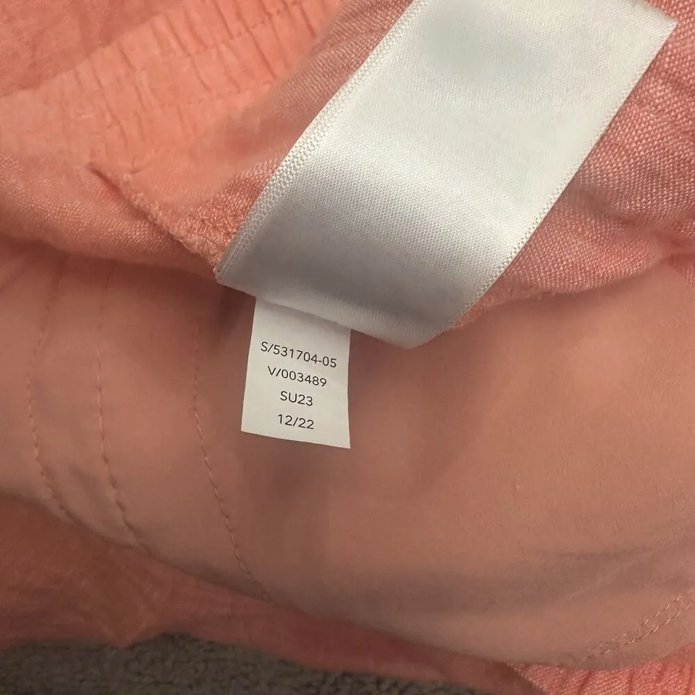 Athleta Retreat 100% Linen Jogger Pant 4 Sunset Glow Coral Travel Beach Casual - Image 8