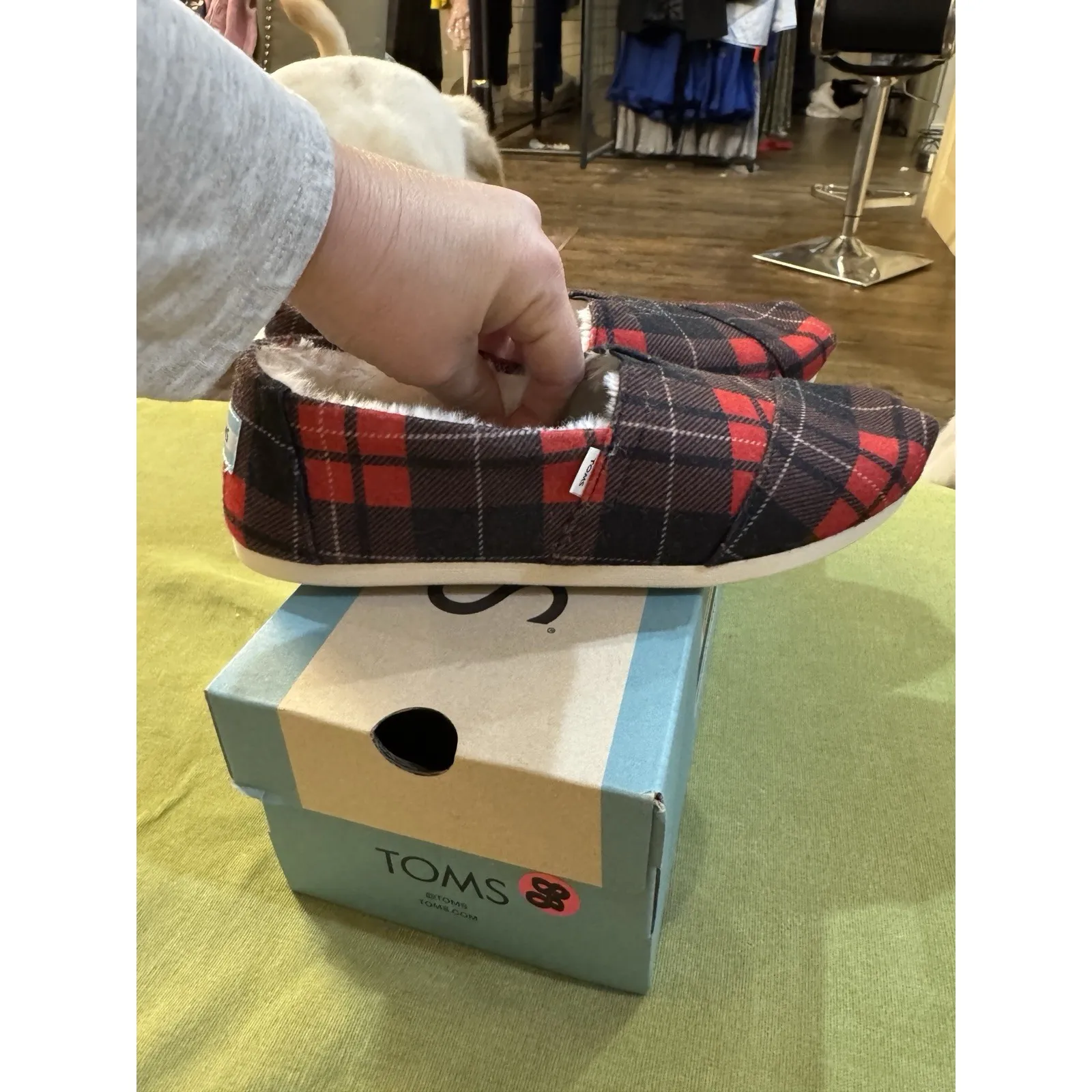 Women's Toms Shoes Buffalo Plaid Slip - Image 6