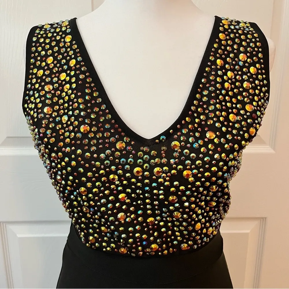 Wow Couture Gold Label Rhinestone Bandage Dress Size S - Image 3