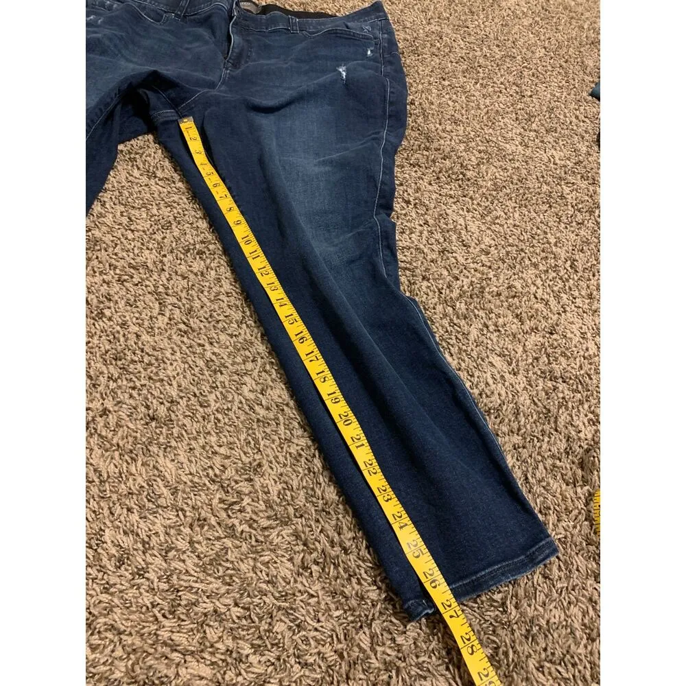 Torrid Bombshell Skinny Dark Wash Blue Jeans Womens Sz 26R Elastic Waist Stretch - Image 12