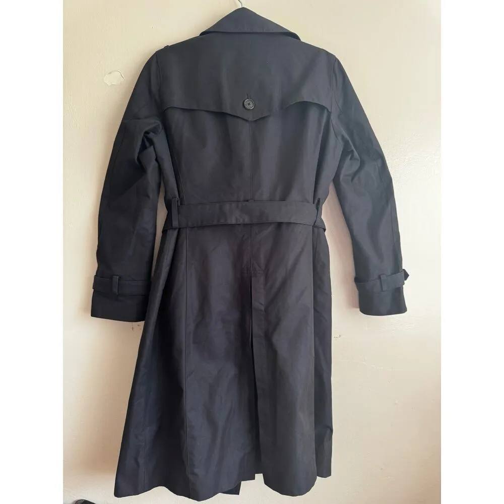 Brooks Brothers Women’s wool / cotton Classic Trench Coat Navy Blue size 4 - Image 8
