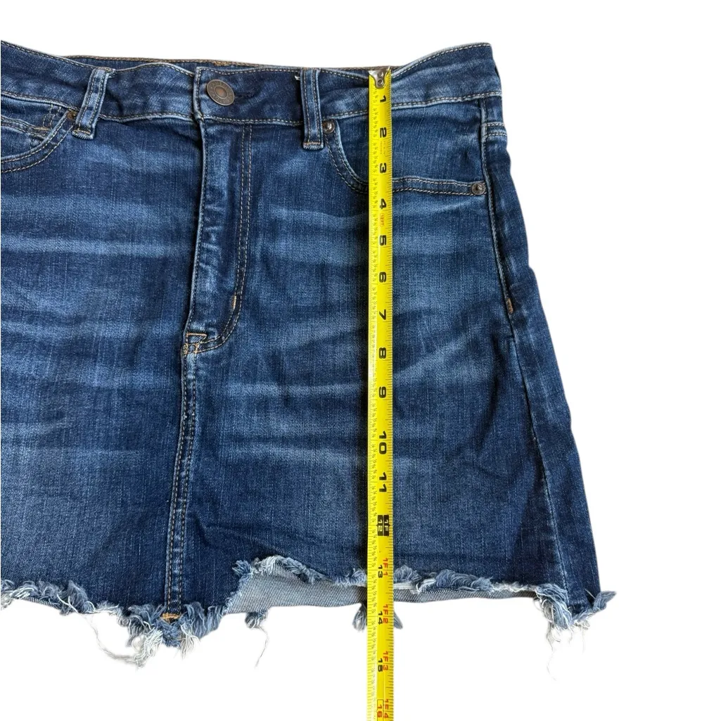 American Eagle 12 High Rise‎ Mini Jean Skirt Next Level Stretch Denim Western - Image 8