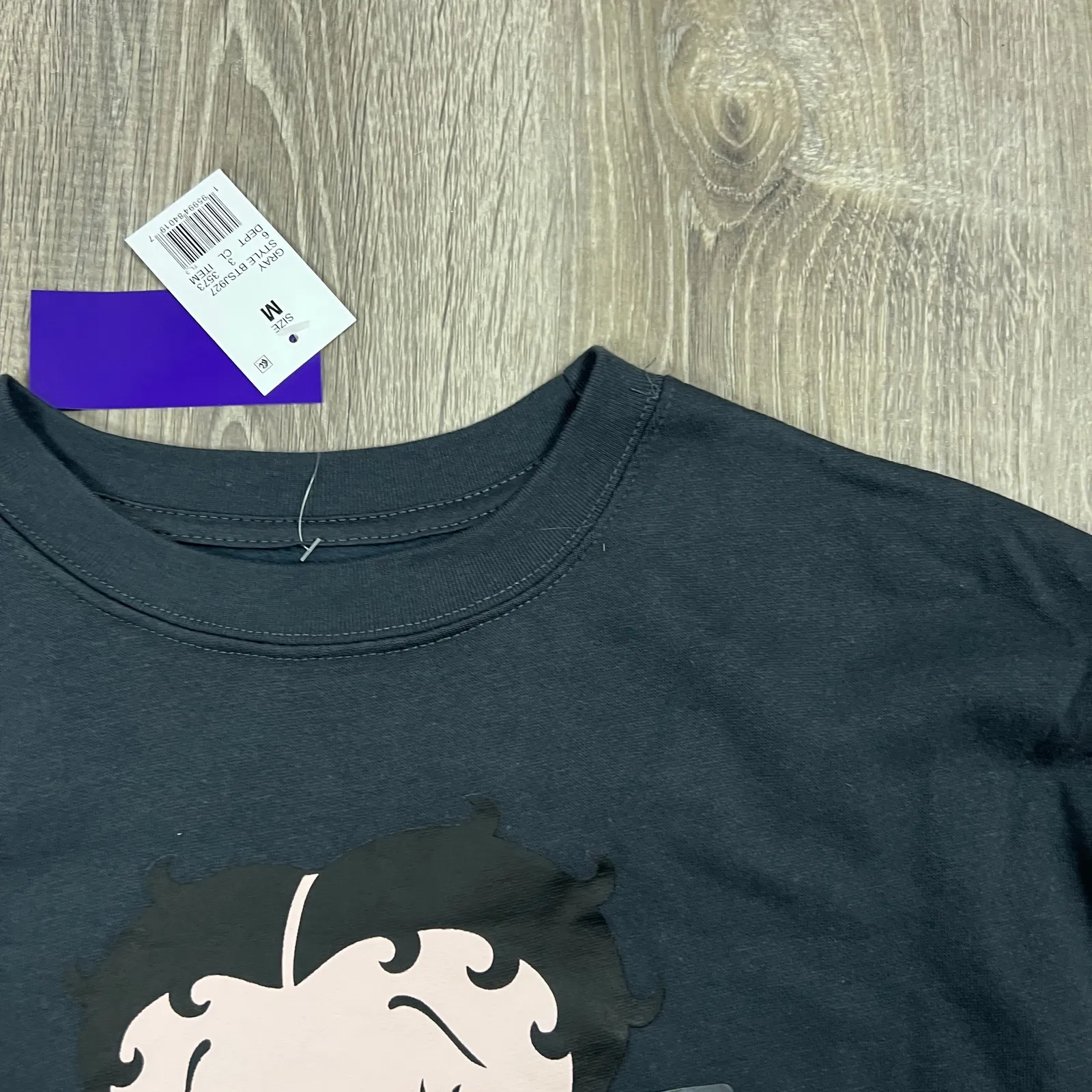 Betty Boop Women's Charcoal Gray Graphic Long Sleeve Sweatshirt - Image 3