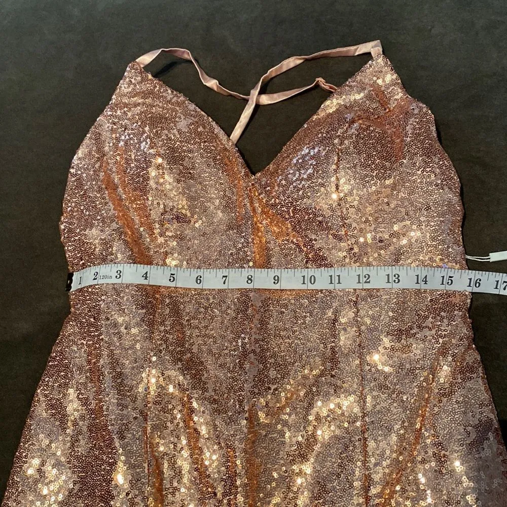 Women’s Pink Fully Sequined Mermaid Style Prom Party Dress Size 12 NWT Pink - Image 6