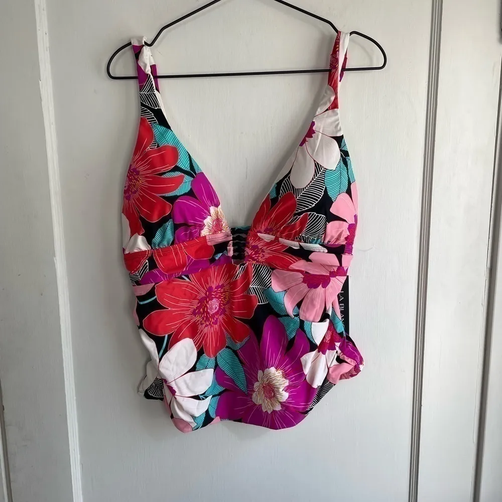 La Blanca Over the Shoulder Knot Swim Floral print Tankini‎ 16 - Image 4