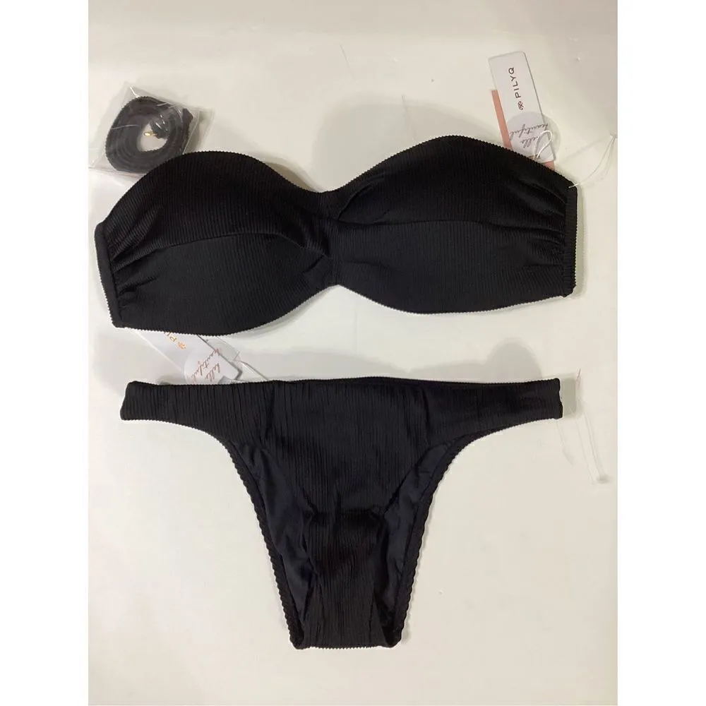 New. Pilyq Black Pearl bikini set. L-top/M-bottom.  Retails $169 - Image 12