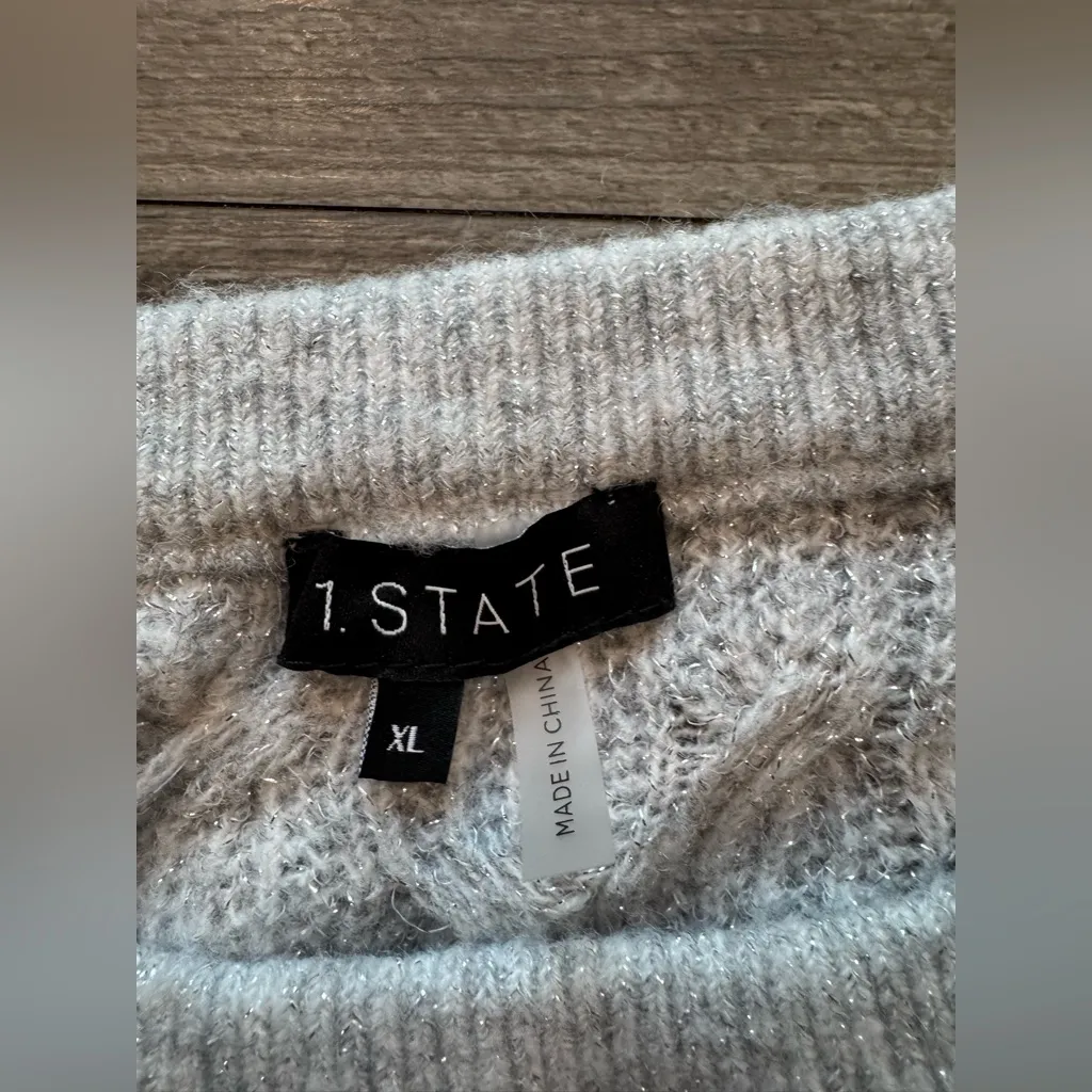1. State  Gray Cable Knit Sweater - Image 8