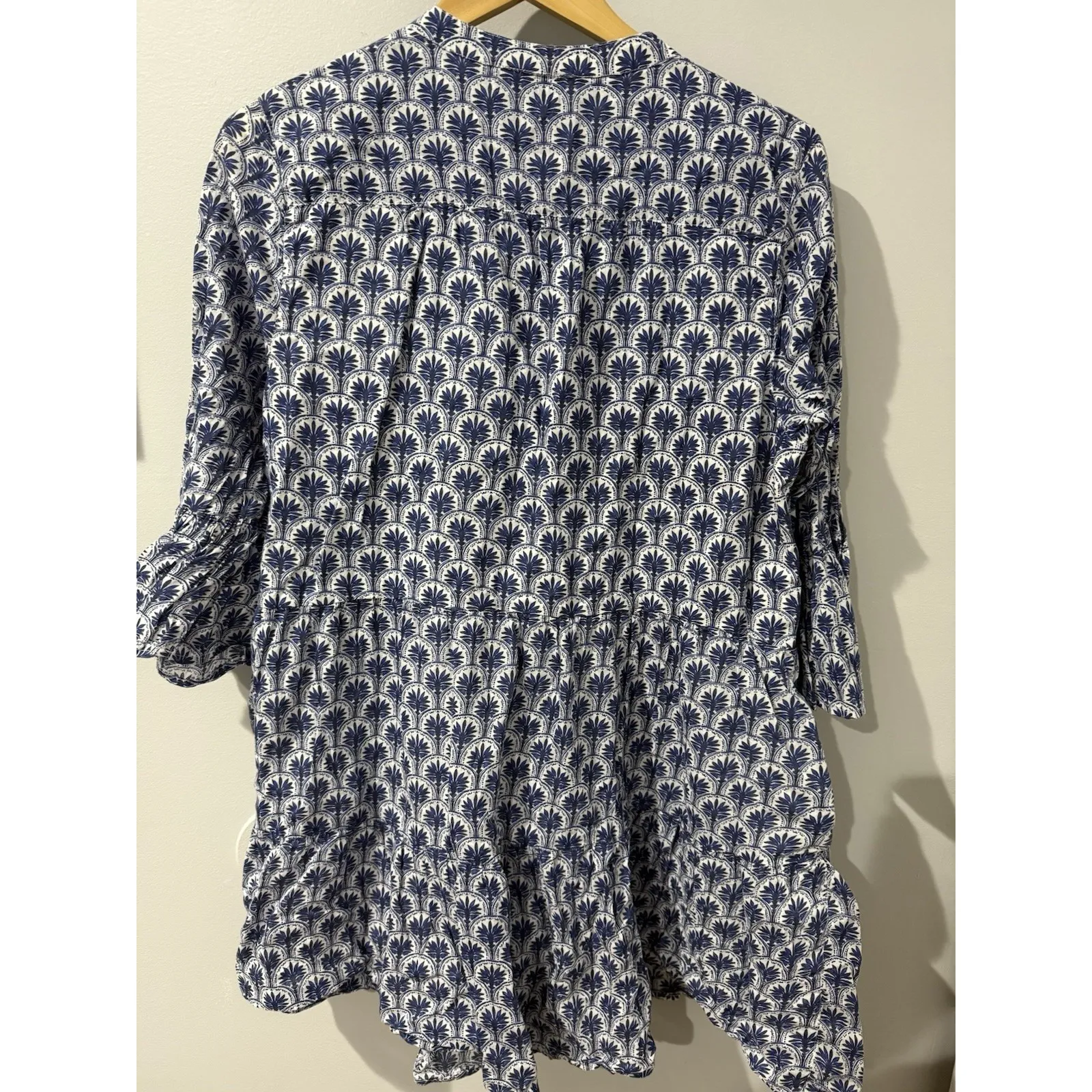 Tommy Bahama Women's Playa Brava Tassel Cotton Tier Cover-Up Dress Blue Size L‎ - Image 6