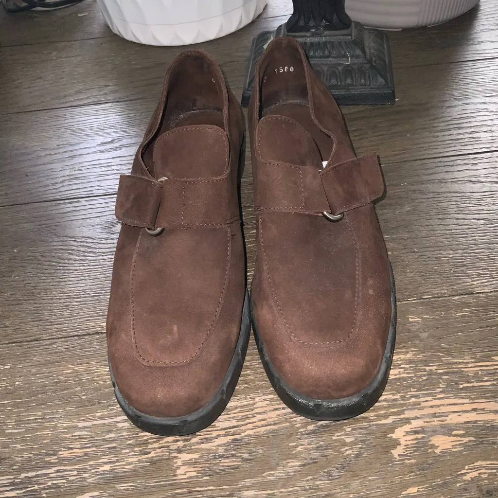 Arche Brown Leather Suede Rubber Sole Slip On Comfort Loafers Size 40 9 - Image 2