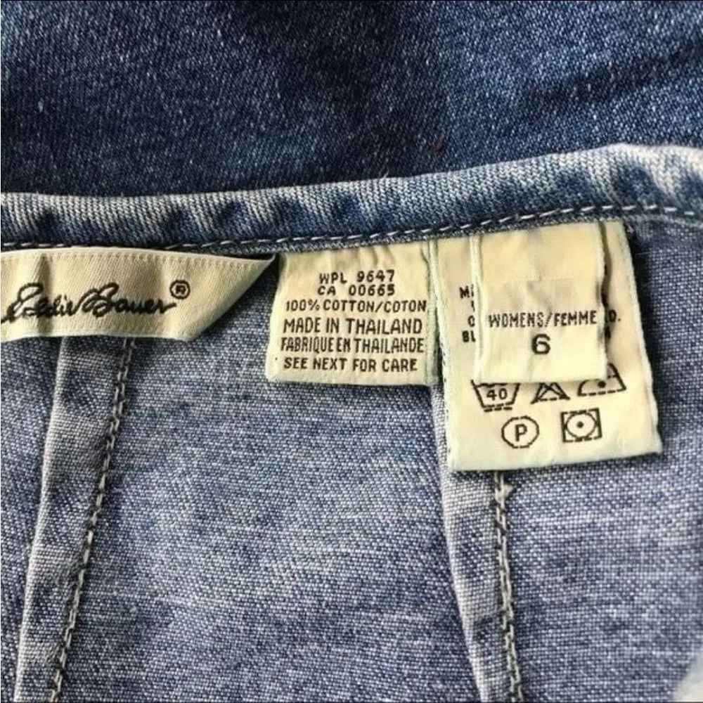 Eddie Bauer  Denim Button Front Skirt - Image 3