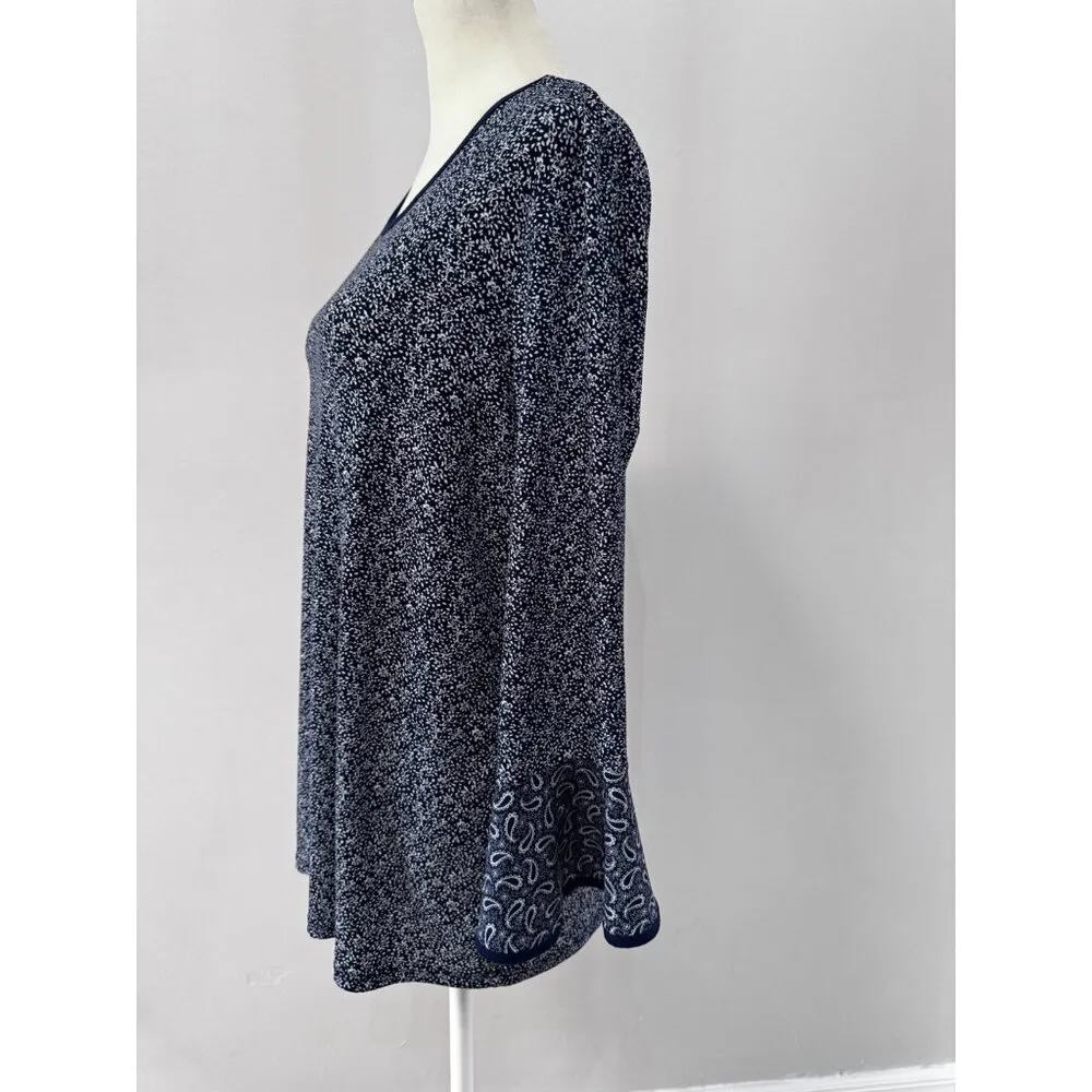 Michael kors floral long bell sleeve paisley top size Medium - Image 3