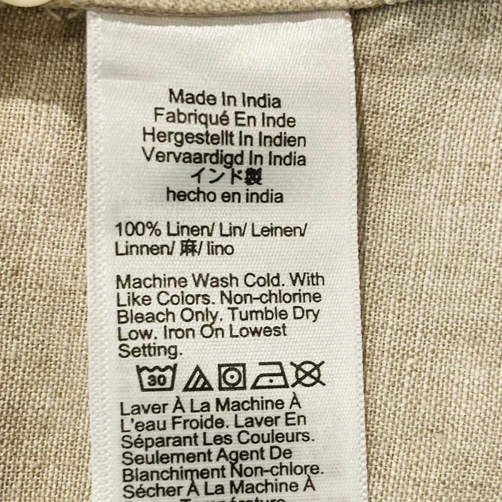 J. Crew 100% linen relaxed fit tank top with bow at back. In tan color. Large. - Image 6