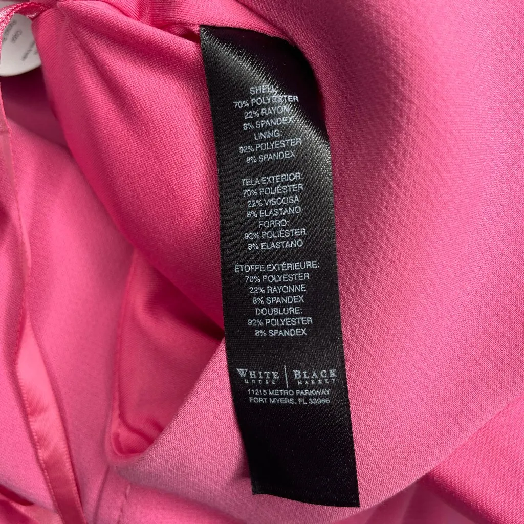 White House Black Market Pink Barbiecore Stitch Detail Midi Skater Dress 00 - Image 11