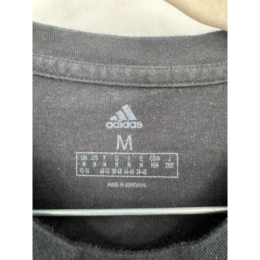 Adidas Logo Front Shirt Dress Women Medium Black Mini Athleisure Athletic Casual - Image 3