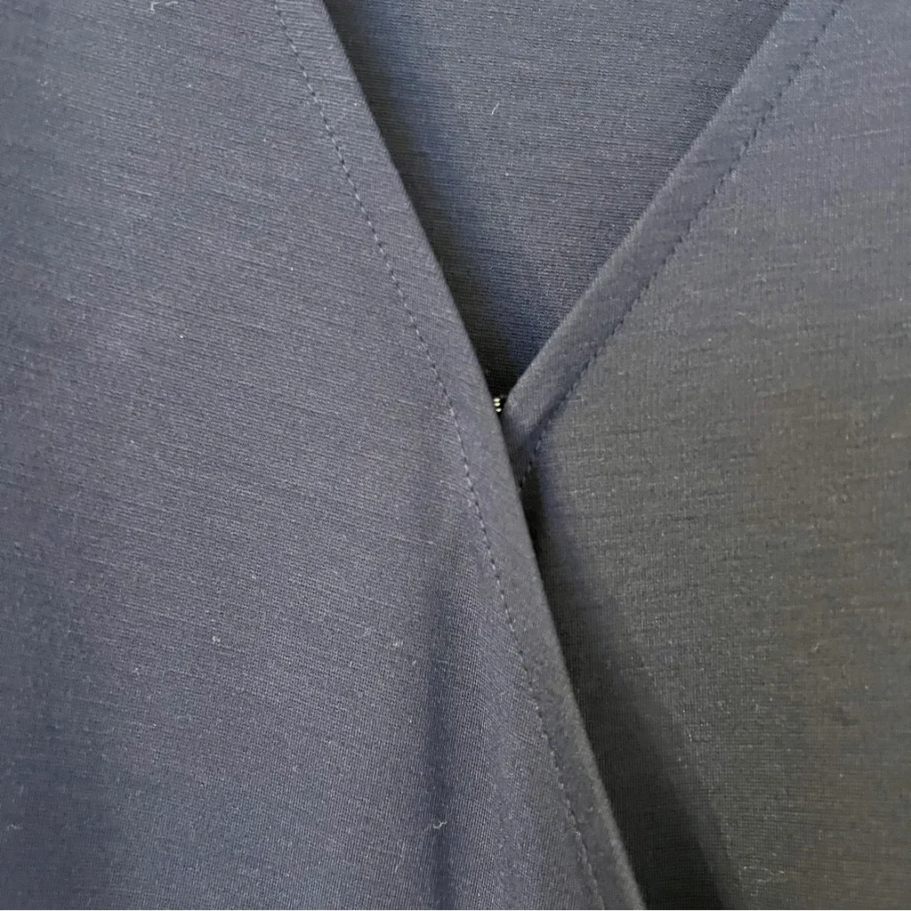 Banana Republic Navy Wrap Dress with Ruffled Bell Sleeves size XS NWOT - Image 7