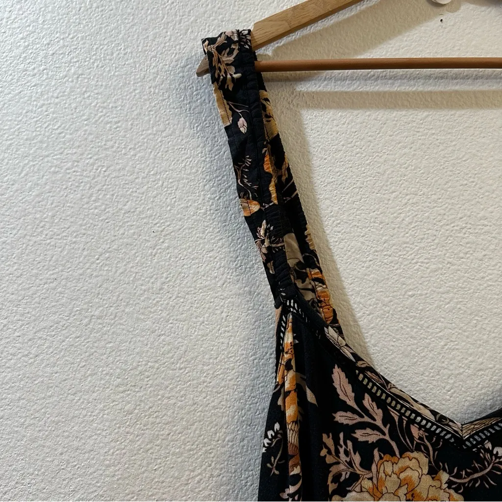 Spell & The Gypsy Rosa Floral Maxi Sundress in Coal Size Medium Black - Image 5