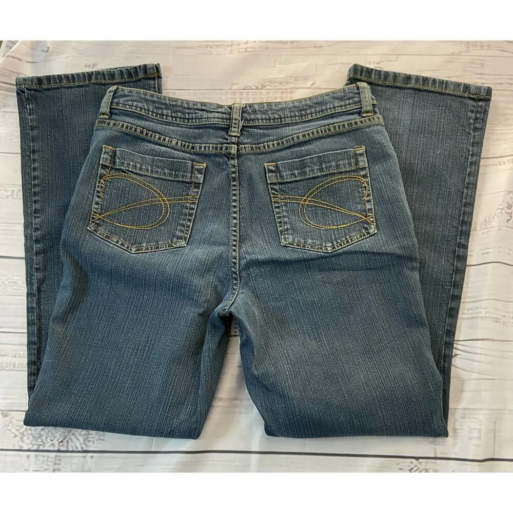 Chico's  1 Platinum Denim Jeans Womens M Straight Leg Medium Wash Mid Rise 32x30 - Image 4