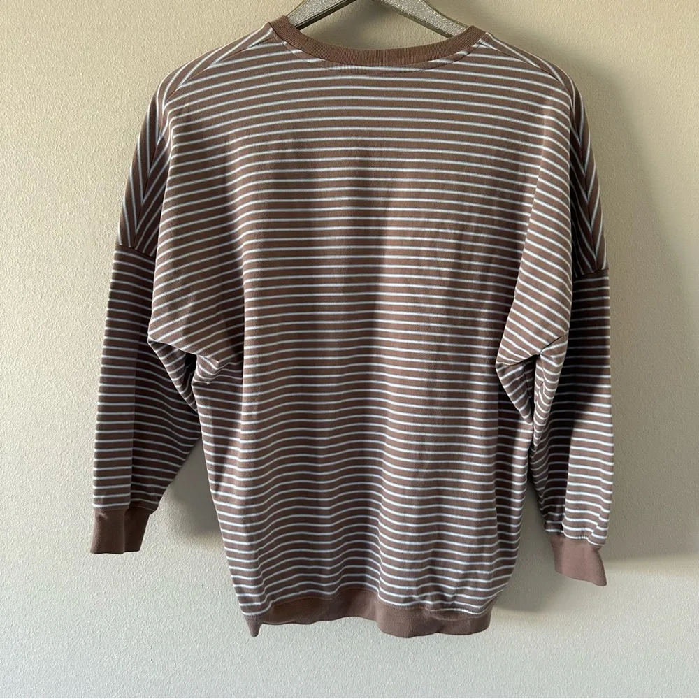 ZYIA Active Brown and Blue Stripe Long Sleeve Top - Image 5