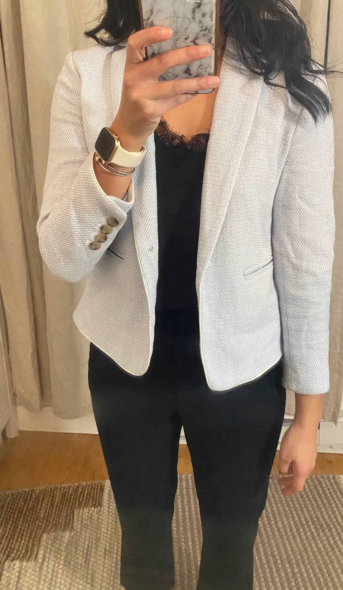 Ann Taylor Blue Textured Blazer - Image 2