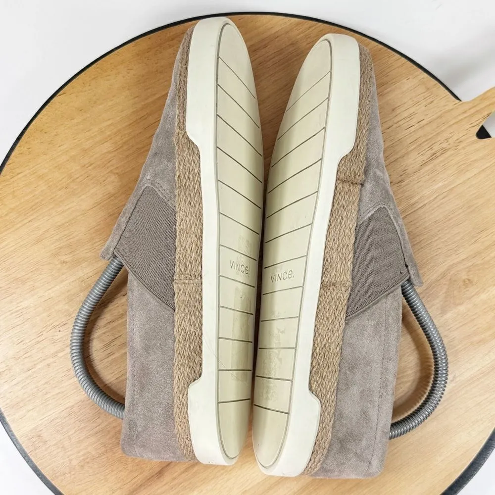 Vince Johan Suede Slip On Sneakers Taupe Tan‎ Womens 8 - Image 5