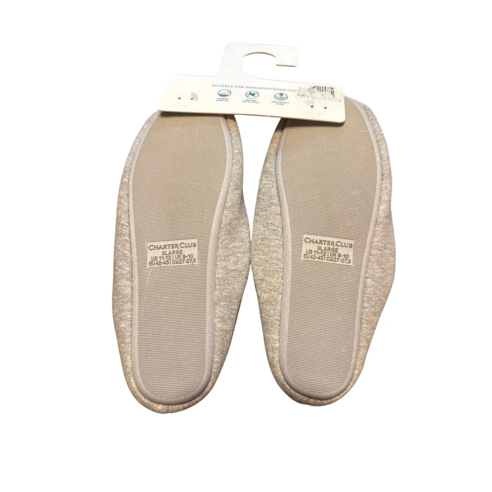 Brand New Charter Club Women's Size XL 11-12 Gray Memory Foam Slippers - Image 5