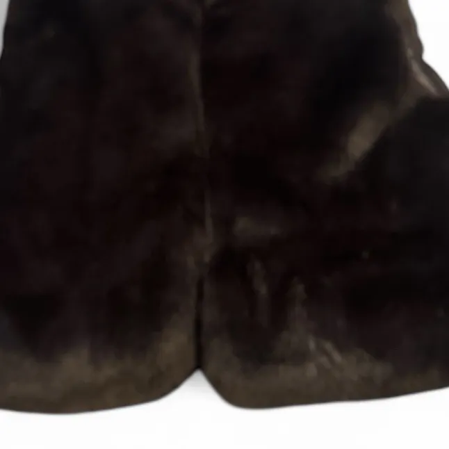 Lord & Taylor Dark Brown Faux Fur Cropped Vest XL - Image 4