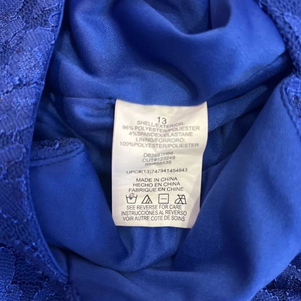 Speechless Dress Blue Floral Lace Cut Out Back Knee Length Juniors 13 - Image 8