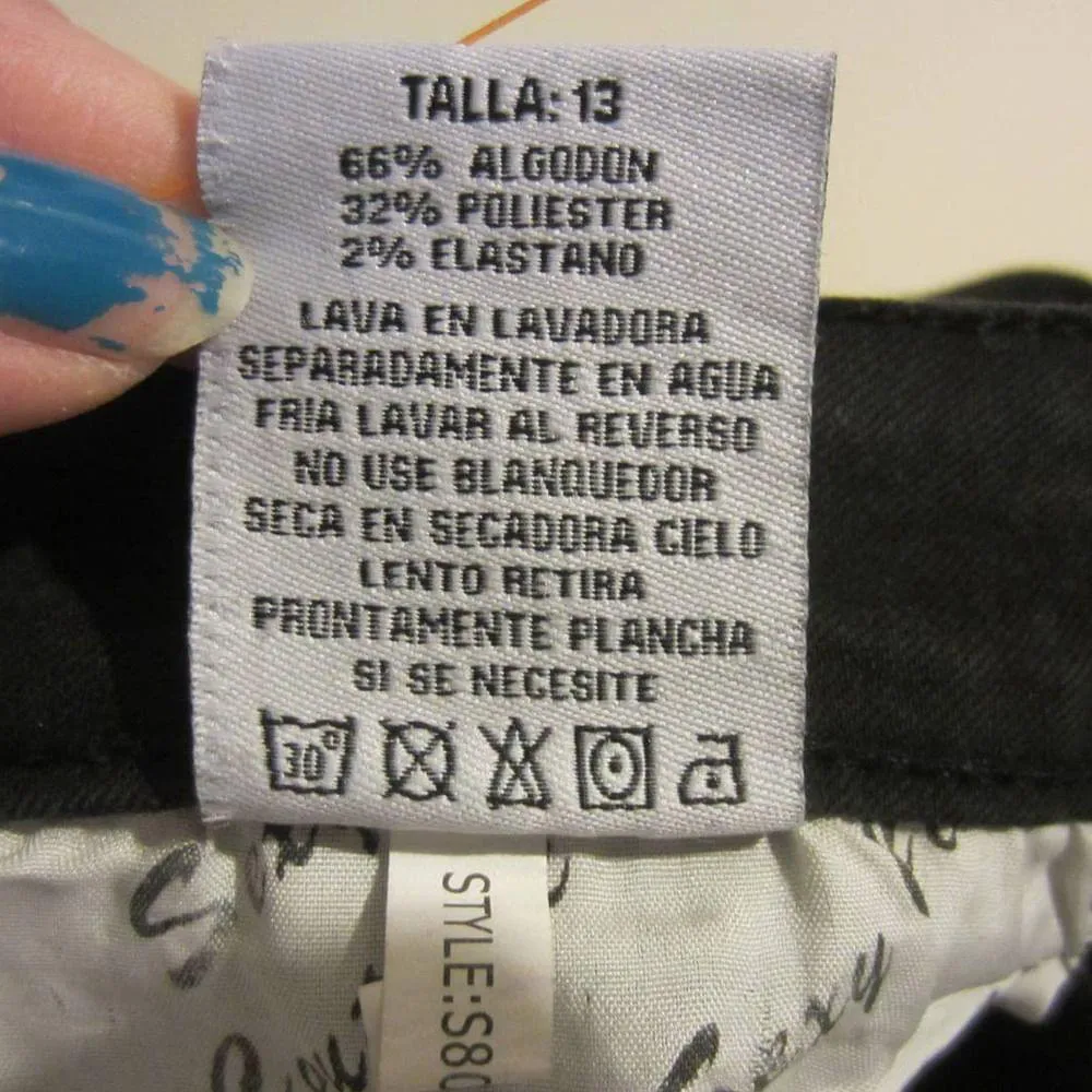 Sexy Couture Black Rhinestone Women's Capri Denim Jeans Size 13 - Image 11