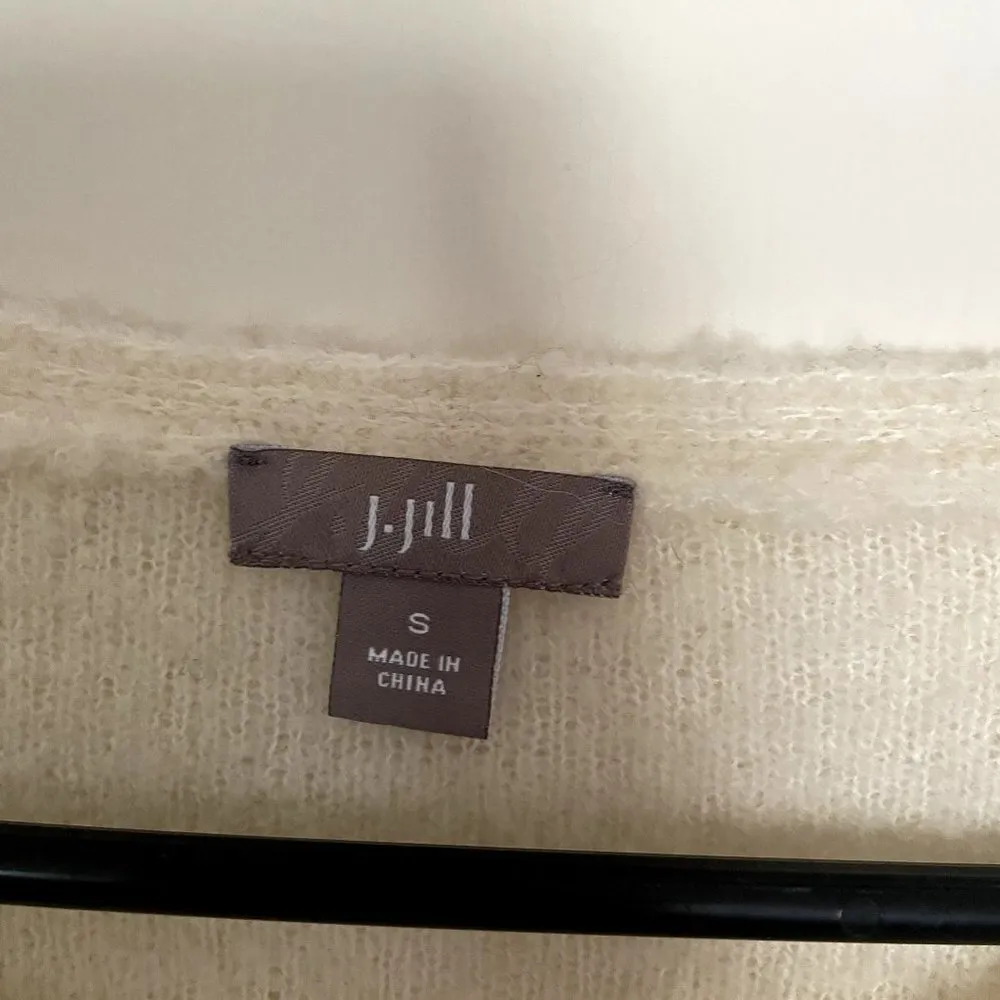 J.Jill cream knit sweater soft comfortable long sleeved crewneck top blouse - Image 3