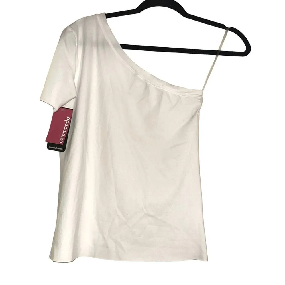Commando NWT  Essential Cotton One Shoulder White Tee SMALL - Image 4