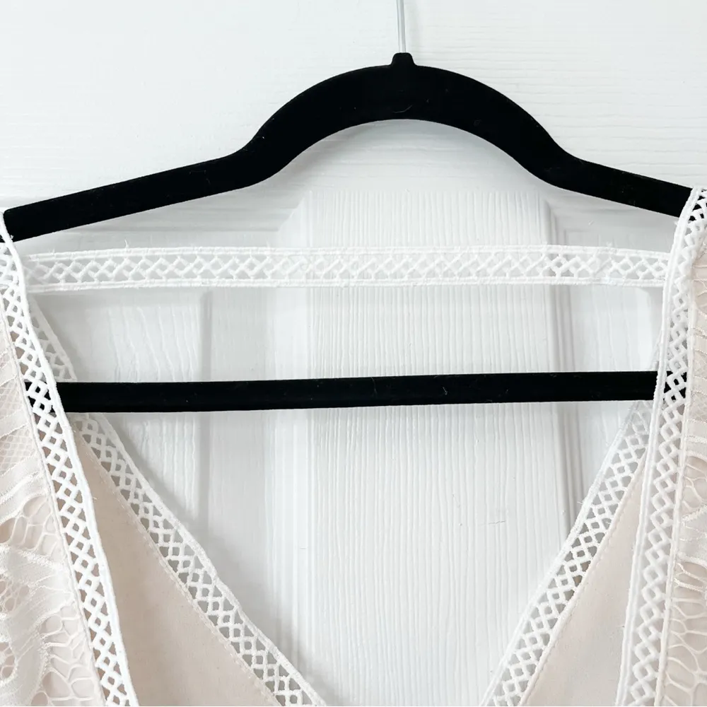 Tobi Cream V-Neck Flutter Sleeve Mini Dress - Image 9