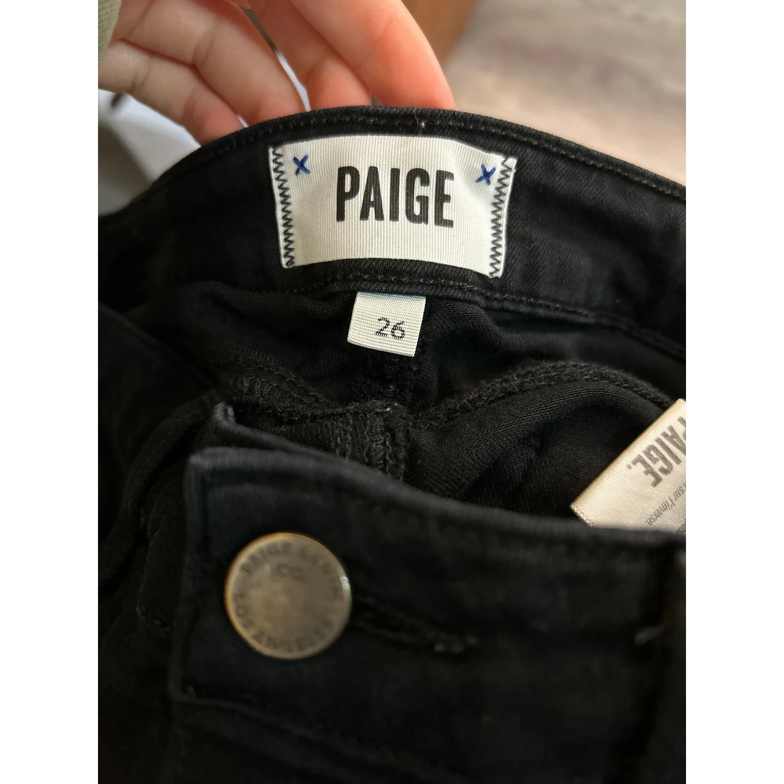 PAIGE Verdugo Ankle Skinny Jean In Black Shadow Size 26. - Image 10