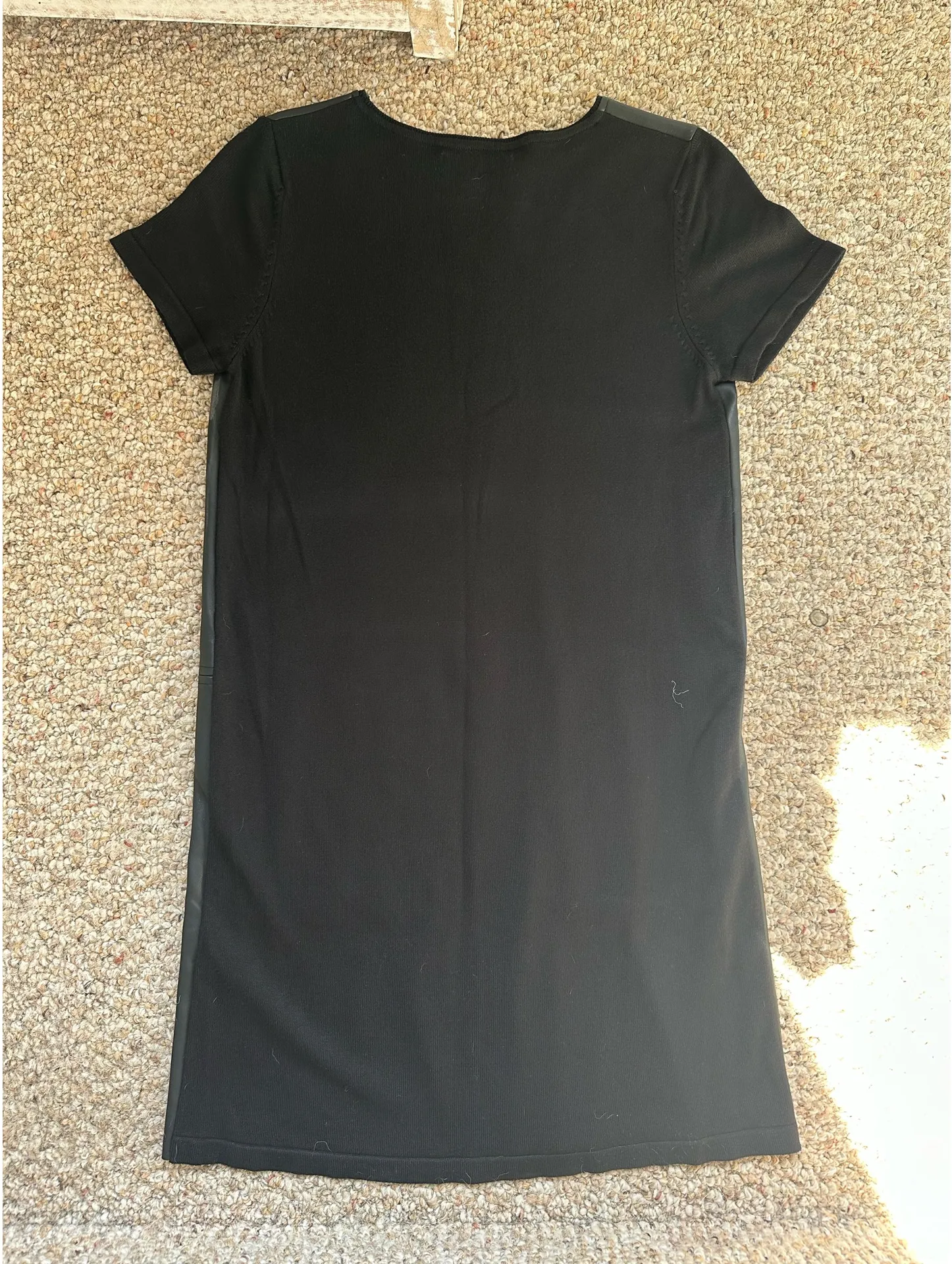 Zara Black Faux Leather Knit Dress - Image 2