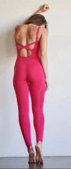 Free People Movement Good Karma Jumpsuit in Berry Size X-Small/Small NWT - Image 2