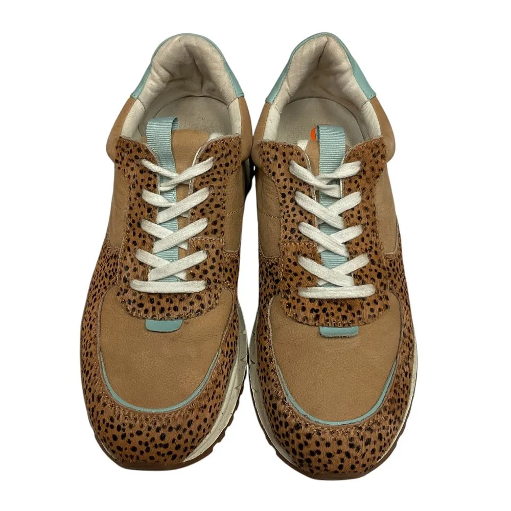 Madewell‎ Kickoff Trainer Sneakers Leopard Calf Hair Nubuck Faraway Sky Size 8.5 - Image 4