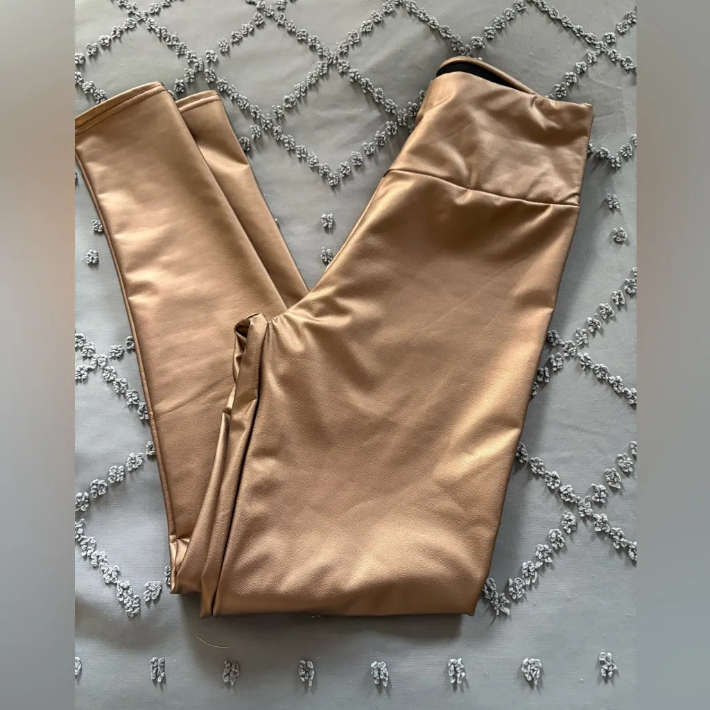 Metallic Copper Women's Leggings Gold - Image 5