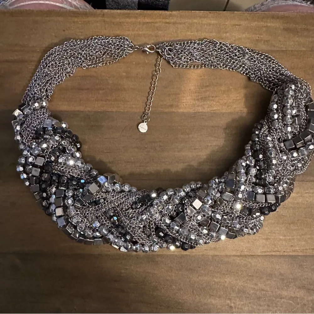 Bebe  multi chain chunky braided necklace - Image 3