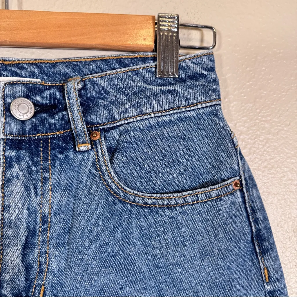 Pacsun Blue High Rise Mom Jean Shorts Womens 24 Denim Casual Beachy Summer Vaca - Image 10