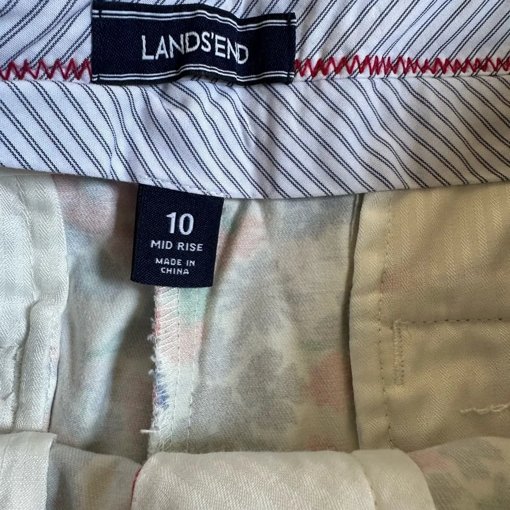 Lands End Floral Retro Hippie Flower Pockets Mama Shorts Mid Rise Size 10 - Image 5