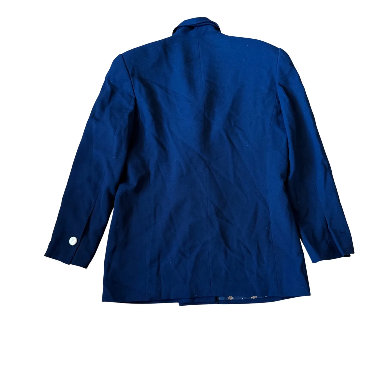 DANA BUCHMAN Navy Wool Double Breasted Blazer Shawl Collar Elegant Women's 14 - Image 8