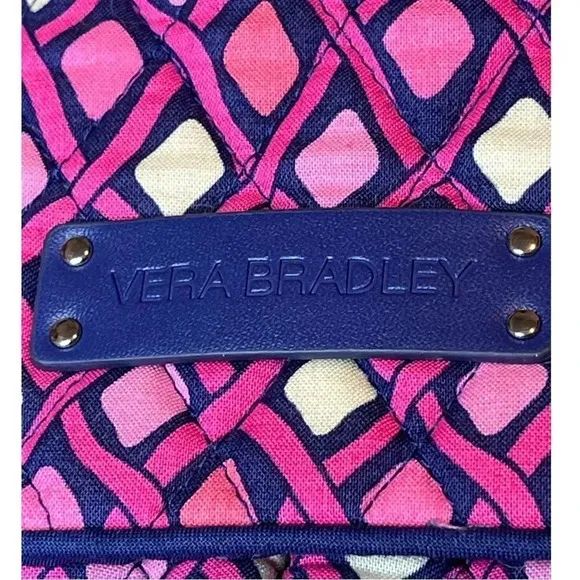 VERA BRADLEY‎ KATALINA DOUBLE ZIP PINK DIAMONDS CROSSBODY PURSE POCKETS RETIRED - Image 7