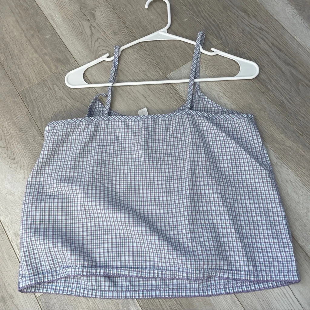 Gingham Cami Tank Top womens Purple (large) cottagecore softgirl retro light - Image 4