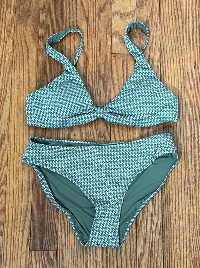 Andie Bikini Set Amor Top Classic Bikini Bottoms Seagrass size Small NWOT - Image 1