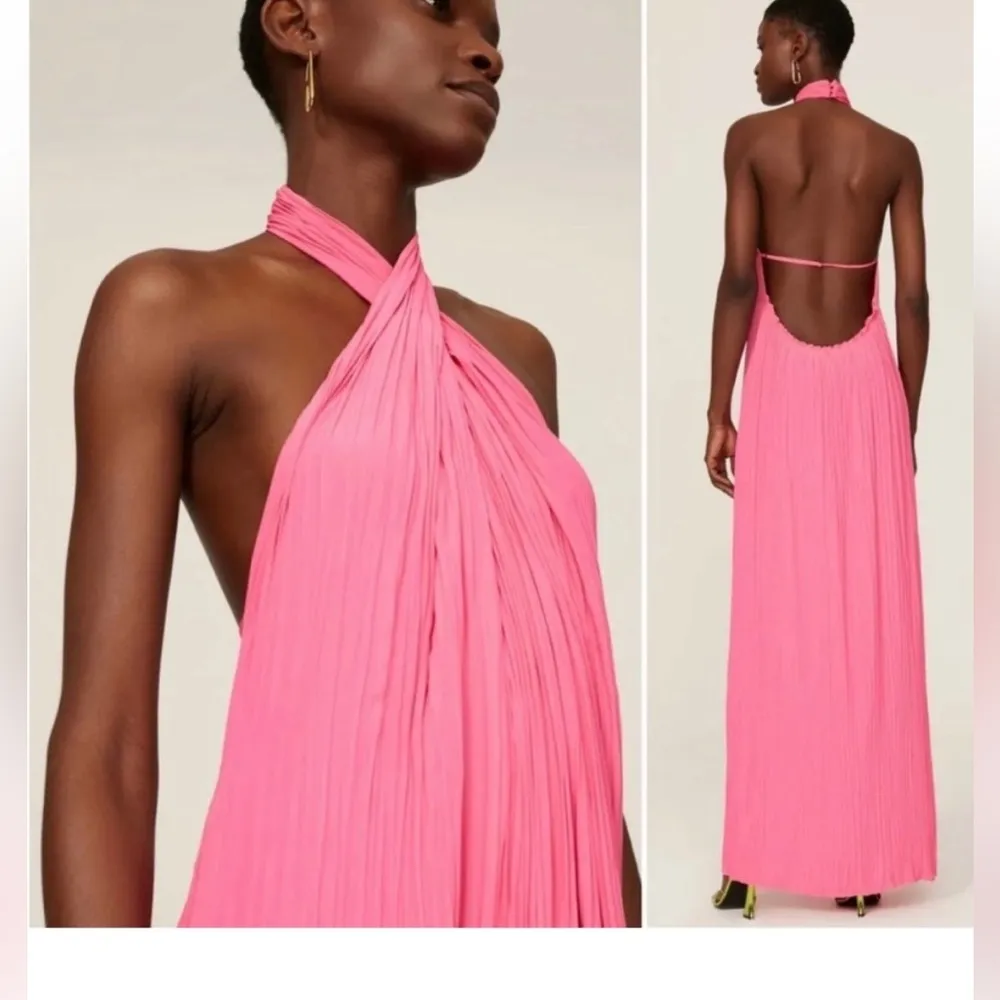 A.L.C neon hot Pink pleated dress NWOT, size 0 - Image 4