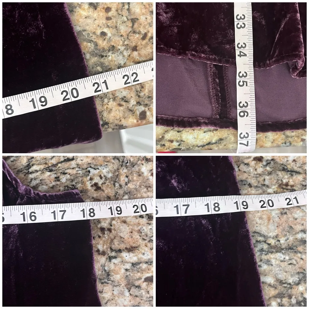 Gap Maternity Purple Velvet swing Midi dress Goth Grunge Boho Hippie Moto Bike M - Image 6