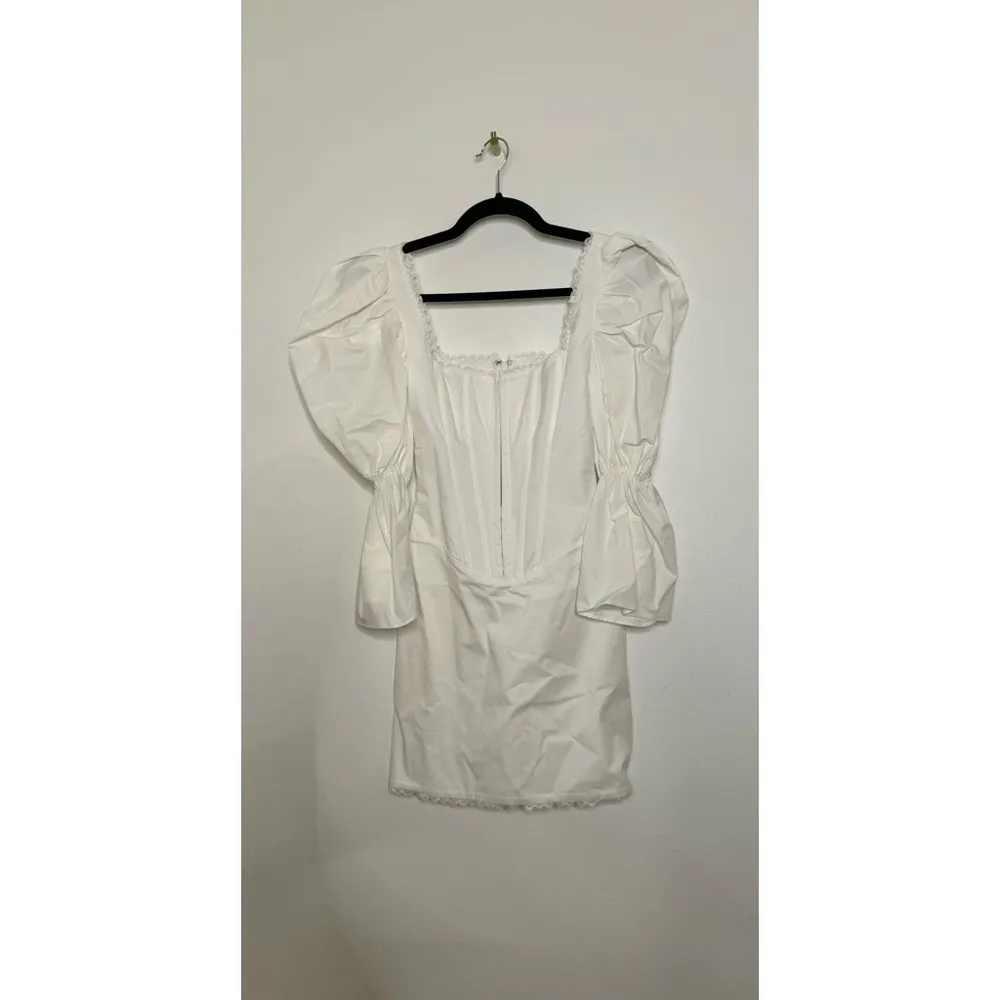 House of Cb Matilda White Puff Sleeve Corset Dress - Image 6