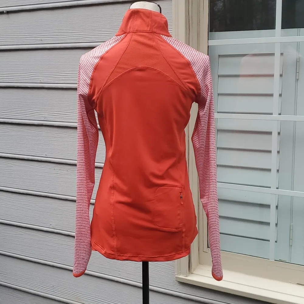 TCM Active Stripe Sleeve 1/4 Zip Pullover | Striped Sleeve 1/4 Zip Pullover Orange - Image 5