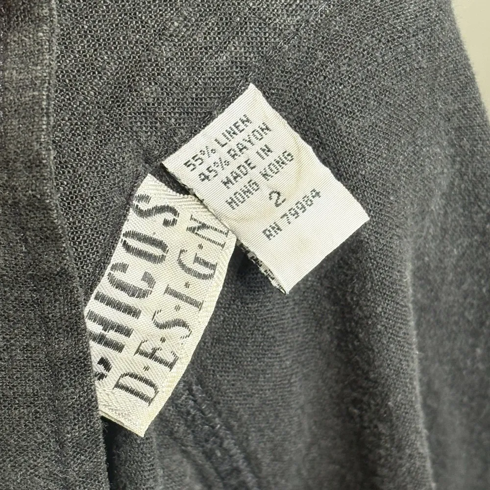 Chico's Design Women's 2 pc Dress Shirt Set Rayon Linen Lagenlook Size L /12 (2) - Image 4